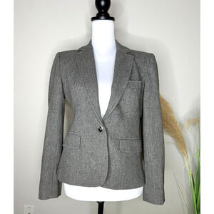 Evan Picone Wool Blazer Single Breast One Button VTG Sz 10 Womens Pocket Work